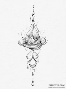 Tattoo sketch a single drop of water creating... - эскиз тату (№1754225120_0, 03.08.2025 12:45) — Tatufoto.com