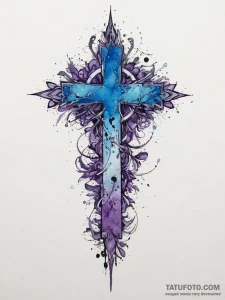 Tattoo sketch: watercolor splashes of deep bl... - эскиз тату (№1754226532_0, 03.08.2025 13:08) — Tatufoto.com
