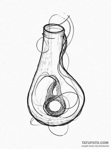 Klein bottle, tattoo drawing outline, on a cl... - эскиз тату (№1754227136_0, 03.08.2025 13:18) — Tatufoto.com