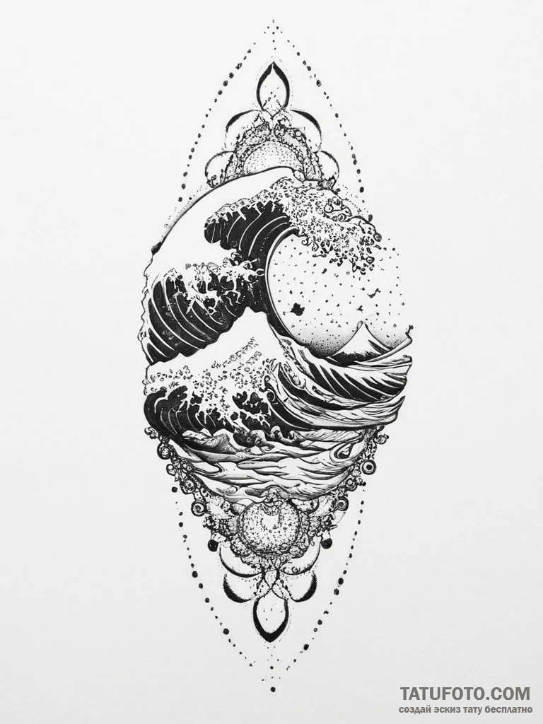 Tattoo design a fine line wave on the inner b... - эскиз тату (№1754227541_0, 03.08.2025 13:25) — Tatufoto.com