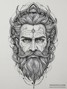 Tattoo design: a fierce portrait of perun, wi... - эскиз тату (№1754227741_0, 03.08.2025 13:29) — Tatufoto.com