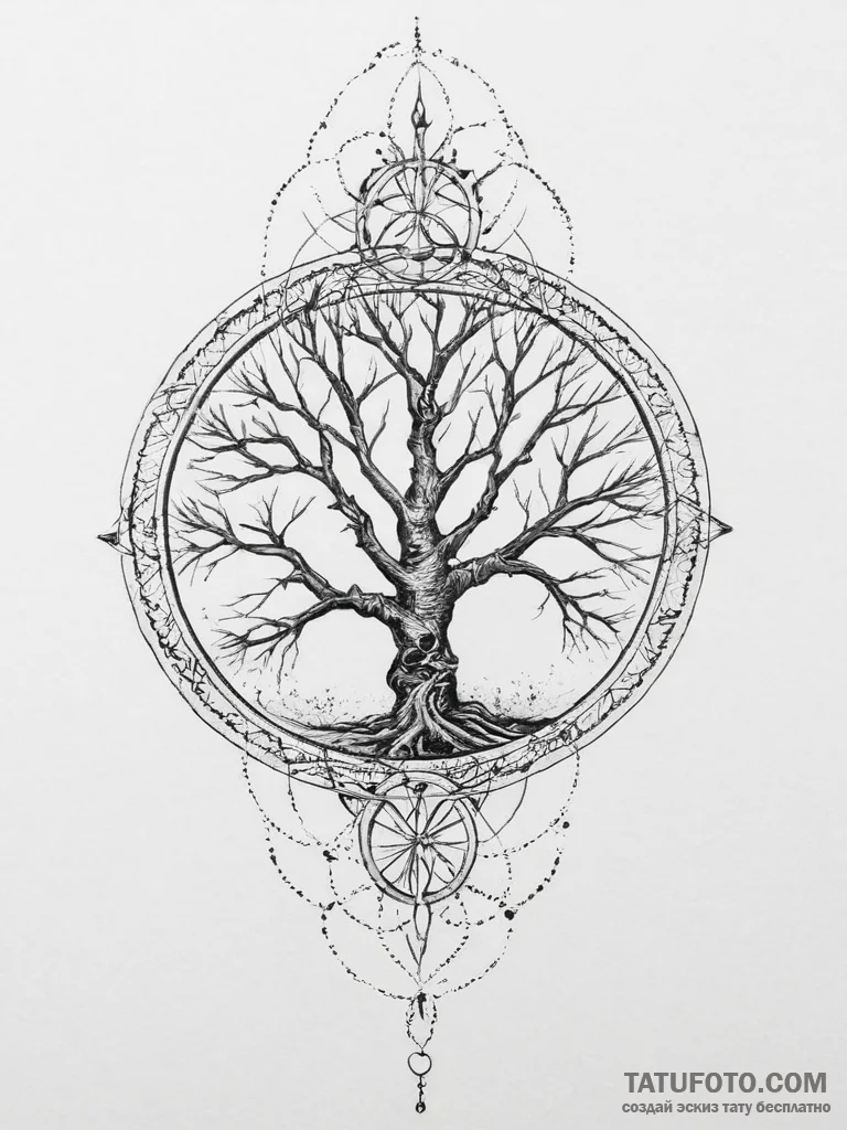 64. tattoo design: a "chernobog" rune intertw... - эскиз тату (№1754228139_0, 03.08.2025 13:35) — Tatufoto.com