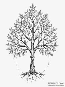Tattoo design a 'family tree' where some leav... - эскиз тату (№1754228336_0, 03.08.2025 13:38) — Tatufoto.com