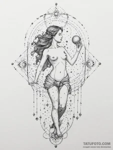 Tattoo sketch aquarius constellation, stars f... - эскиз тату (№1754230340_0, 03.08.2025 14:12) — Tatufoto.com