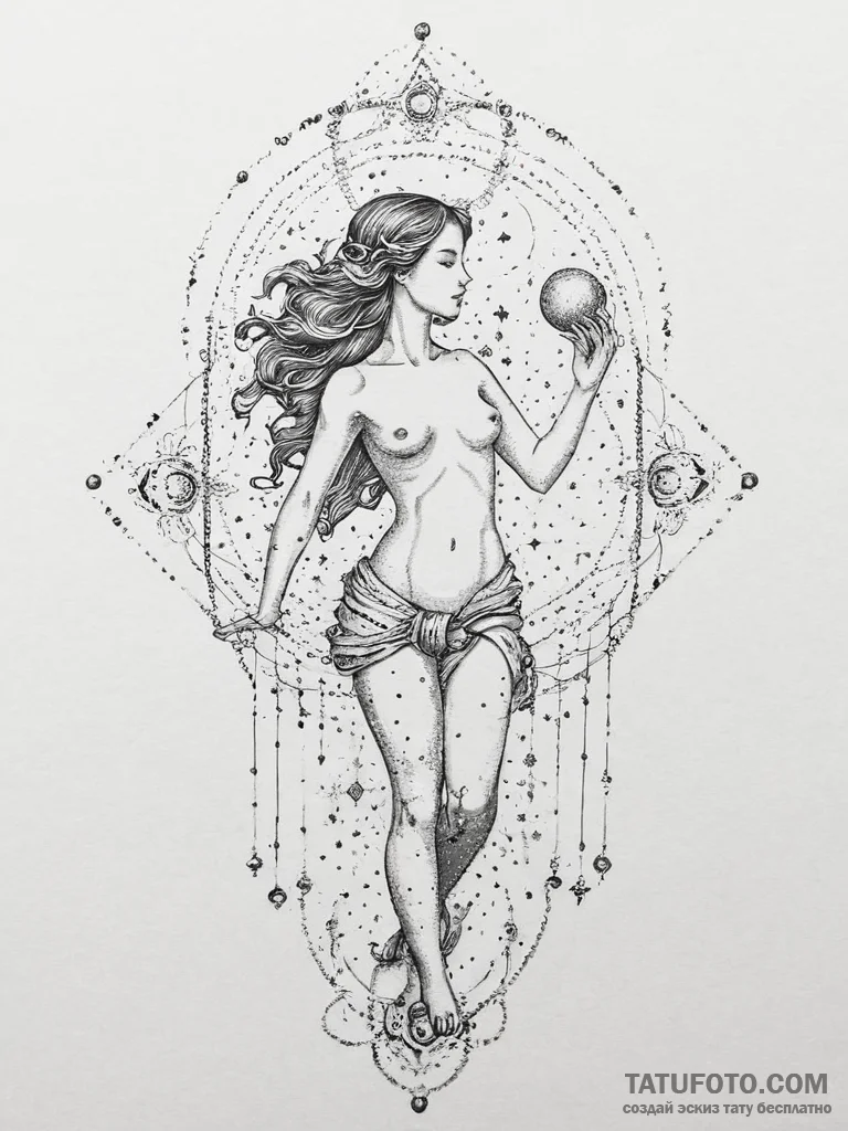 Tattoo sketch aquarius constellation, stars f... - эскиз тату (№1754230340_0, 03.08.2025 14:12) — Tatufoto.com