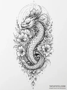 A carnivorous plant collection, artistic tatt... - эскиз тату (№1754230747_0, 03.08.2025 14:19) — Tatufoto.com