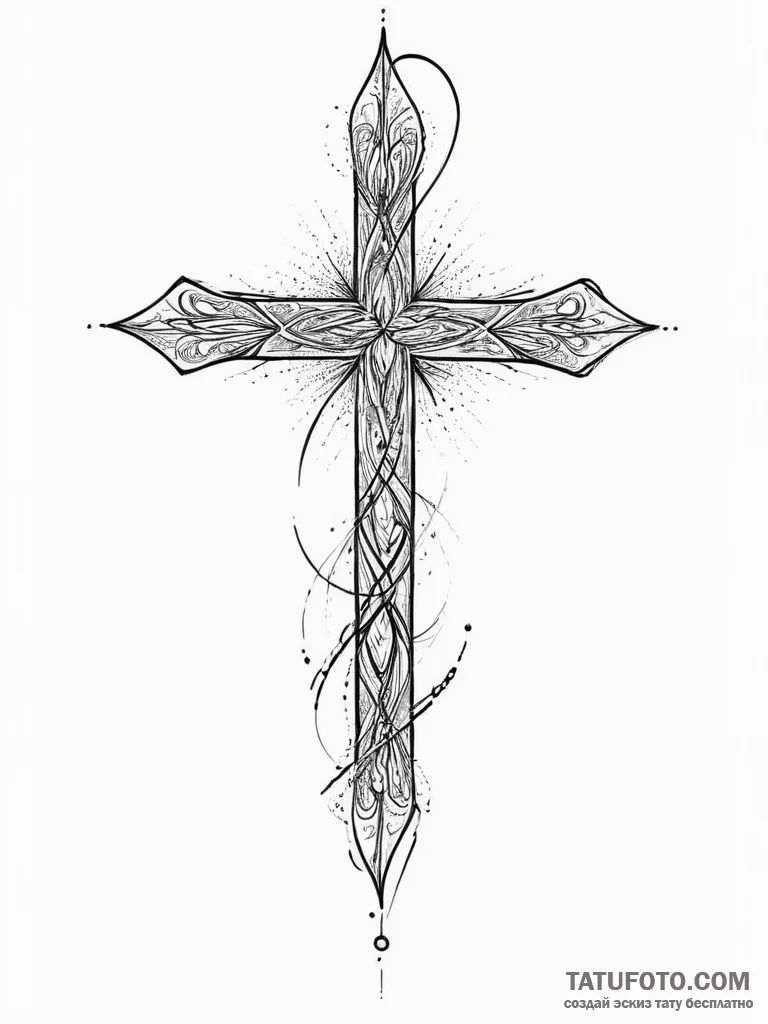 Tattoo sketch an abstract flow of energy betw... - эскиз тату (№1754230948_0, 03.08.2025 14:22) — Tatufoto.com