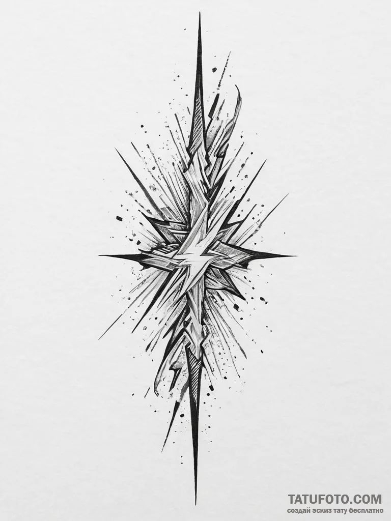 Tattoo design a stylized lightning bolt from... - эскиз тату (№1754231154_0, 03.08.2025 14:25) — Tatufoto.com