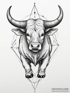 Tattoo design a taurus bull cartoonishly stub... - эскиз тату (№1754231752_0, 03.08.2025 14:35) — Tatufoto.com