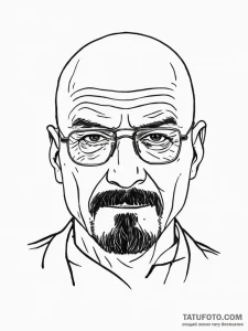 Walter white's face from breaking bad, tattoo... - эскиз тату (№1754232149_0, 03.08.2025 14:42) — Tatufoto.com