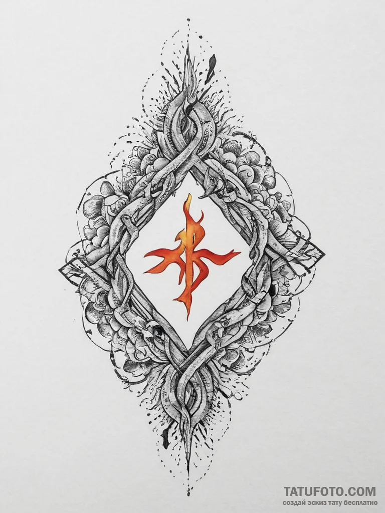 116. tattoo sketch: the rune "oud," depicted... - эскиз тату (№1754233953_0, 03.08.2025 15:12) — Tatufoto.com