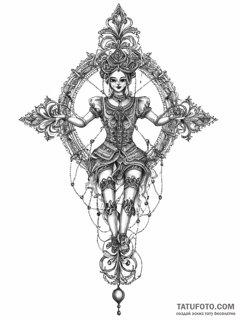 Marionette with cut strings, tattoo line art,... - эскиз тату (№1754234975_0, 03.08.2025 15:29) — Tatufoto.com