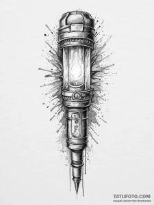 Tattoo sketch a tactical flashlight beam cutt... - эскиз тату (№1754235589_0, 03.08.2025 15:39) — Tatufoto.com