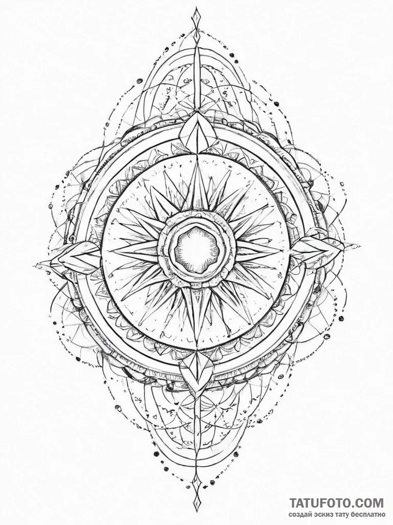 Tattoo design a zodiac glyph composed of micr... - эскиз тату (№1754236205_0, 03.08.2025 15:50) — Tatufoto.com