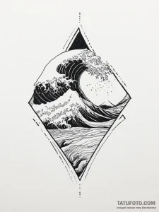 Tattoo sketch a simple, elegant wave, symboli... - эскиз тату (№1754236613_0, 03.08.2025 15:56) — Tatufoto.com