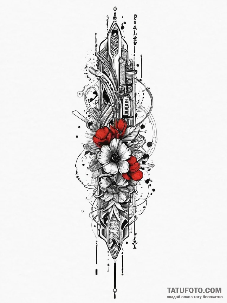 A safety pin, tattoo sketch design, trash pol... - эскиз тату (№1754237387_0, 03.08.2025 16:09) — Tatufoto.com