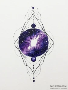 Tattoo sketch a deep indigo and purple waterc... - эскиз тату (№1754239859_0, 03.08.2025 16:50) — Tatufoto.com
