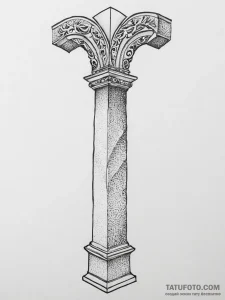 Tattoo sketch a robust archway or pillar, sym... - эскиз тату (№1754241716_0, 03.08.2025 17:21) — Tatufoto.com