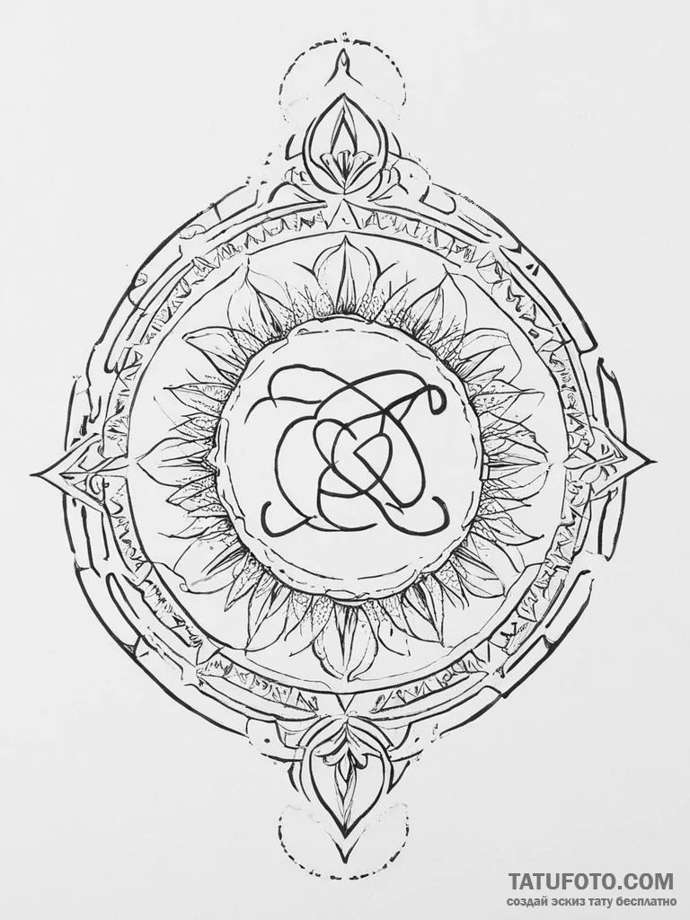 Tattoo sketch a single keyword representing t... - эскиз тату (№1754242966_0, 03.08.2025 17:42) — Tatufoto.com
