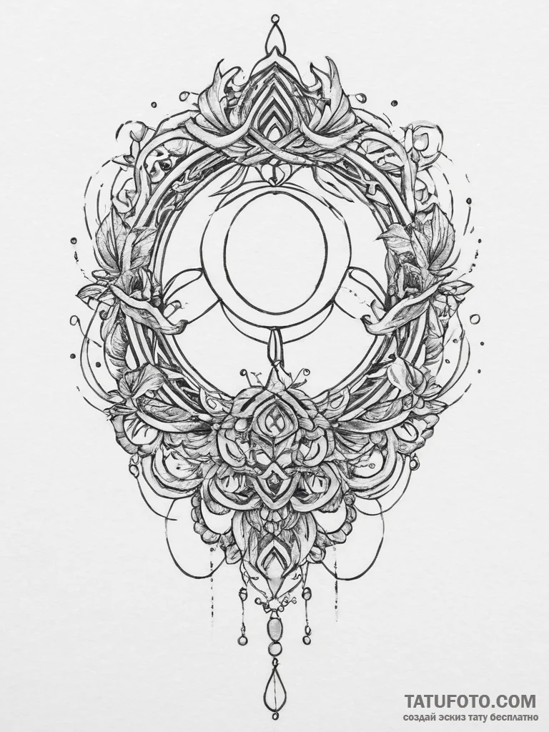 Omega (symbol), tattoo line art, neo traditio... - эскиз тату (№1754244582_0, 03.08.2025 18:09) — Tatufoto.com