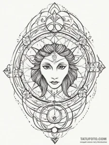 Tattoo design a minimalist symbol conveying t... - эскиз тату (№1754245591_0, 03.08.2025 18:26) — Tatufoto.com