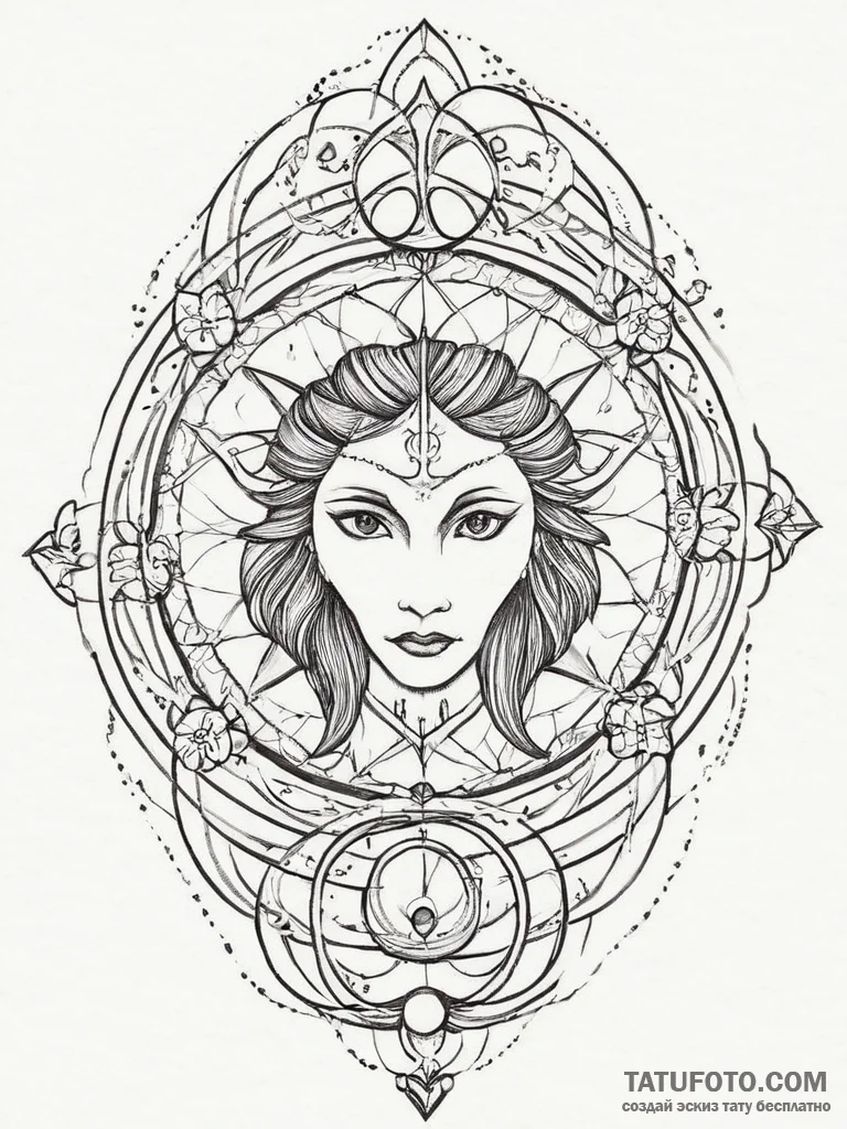 Tattoo design a minimalist symbol conveying t... - эскиз тату (№1754245591_0, 03.08.2025 18:26) — Tatufoto.com