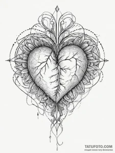 Tattoo design a heart with a subtle "pulse" l... - эскиз тату (№1754246020_0, 03.08.2025 18:33) — Tatufoto.com