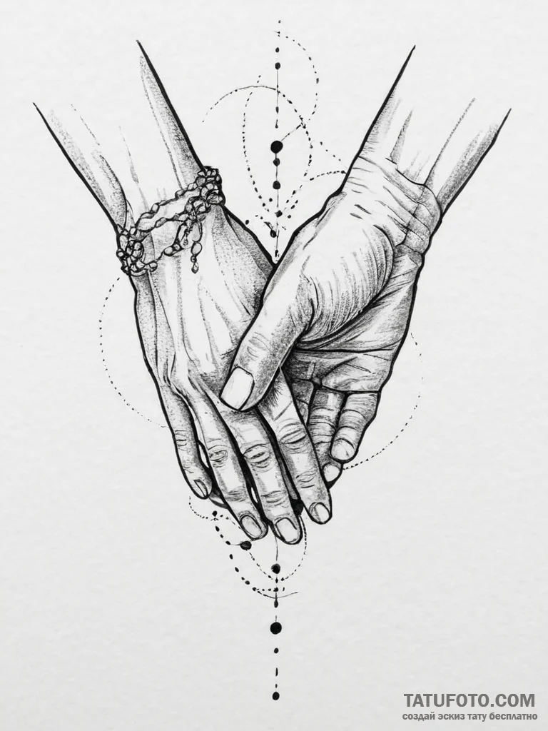 Tattoo design a single line forming two abstr... - эскиз тату (№1754246218_0, 03.08.2025 18:36) — Tatufoto.com