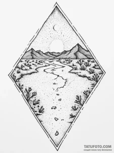 The cracked, dry earth of a desert playa, str... - эскиз тату (№1754249894_0, 03.08.2025 19:38) — Tatufoto.com