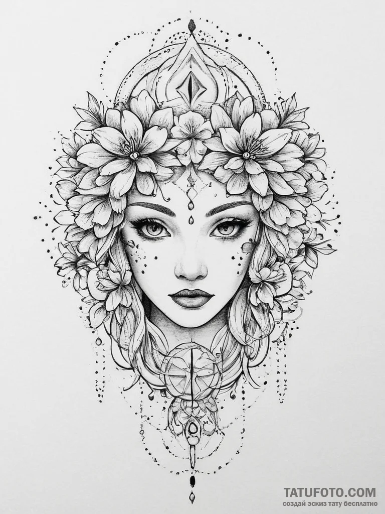 Tattoo sketch a floral design for each zodiac... - эскиз тату (№1754250305_0, 03.08.2025 19:45) — Tatufoto.com