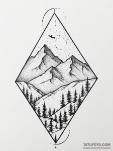 Tattoo sketch a minimalist mountain range spl... - эскиз тату (№1754251340_0, 03.08.2025 20:02) — Tatufoto.com