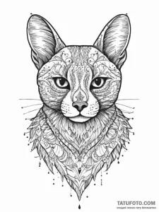 Tattoo sketch a delicate animal silhouette, w... - эскиз тату (№1754251745_0, 03.08.2025 20:09) — Tatufoto.com