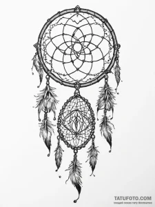Tattoo design a dreamcatcher with shadowy fea... - эскиз тату (№1754252157_0, 03.08.2025 20:15) — Tatufoto.com
