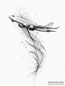 A close-up of the condensation trail left by... - эскиз тату (№1754253373_0, 03.08.2025 20:36) — Tatufoto.com