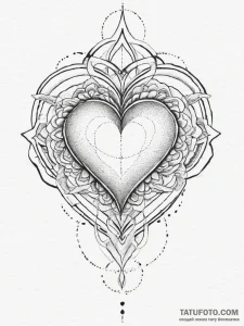 Tattoo design a blackwork heart with a unique... - эскиз тату (№1754253582_0, 03.08.2025 20:39) — Tatufoto.com