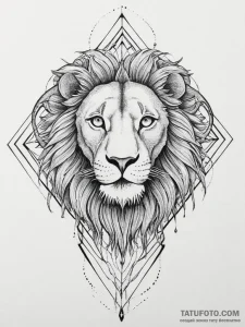Tattoo sketch a leo lion's face made of molte... - эскиз тату (№1754253782_0, 03.08.2025 20:43) — Tatufoto.com