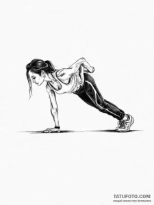Tattoo sketch a single, powerful push-up silh... - эскиз тату (№1754254794_0, 03.08.2025 20:59) — Tatufoto.com