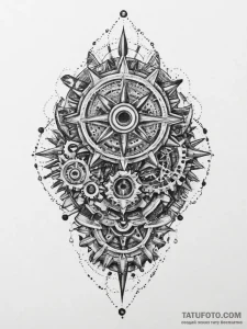 Gears, tattoo sketch design, black and white... - эскиз тату (№1754255819_0, 03.08.2025 21:16) — Tatufoto.com
