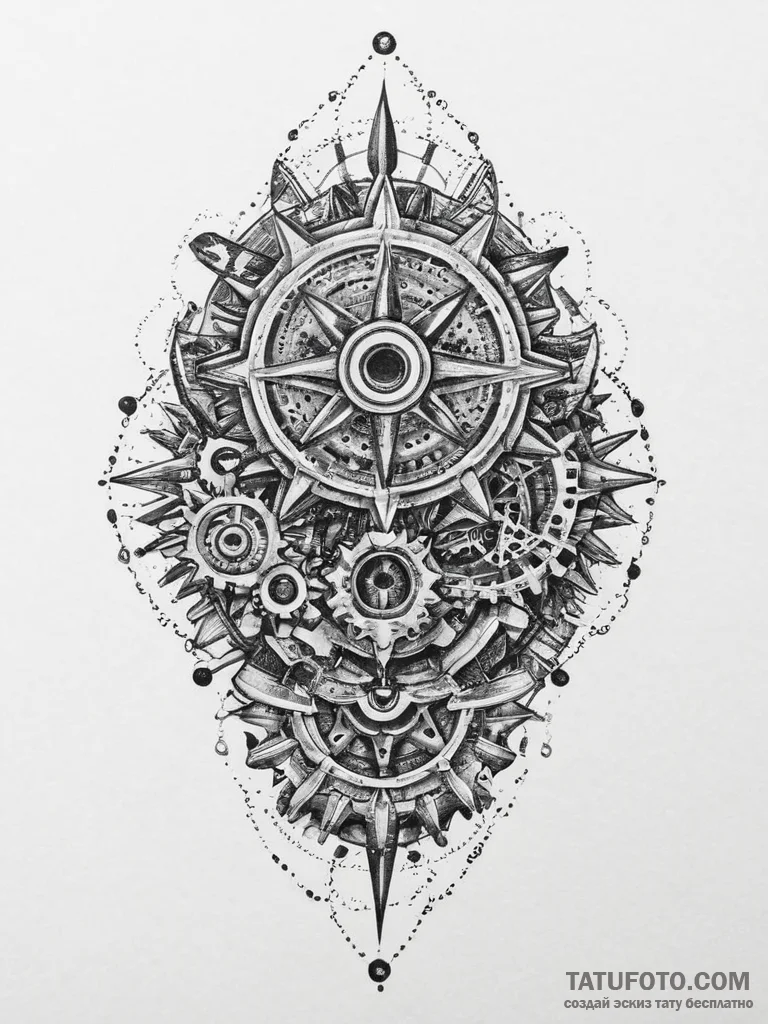 Gears, tattoo sketch design, black and white... - эскиз тату (№1754255819_0, 03.08.2025 21:16) — Tatufoto.com