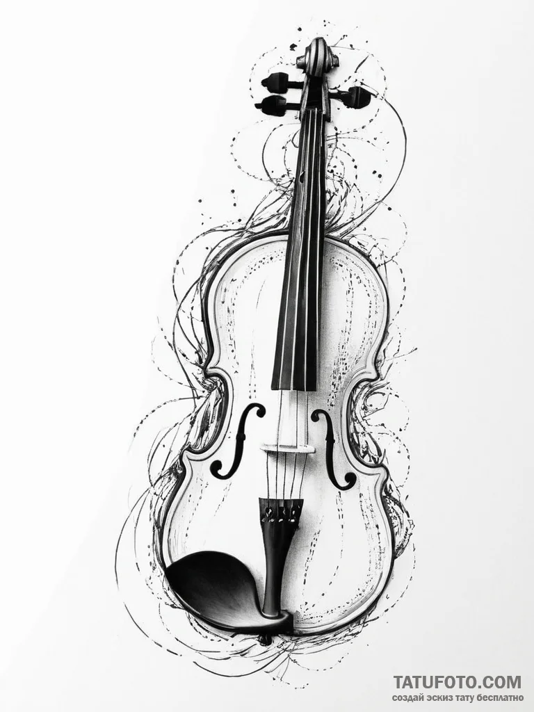 Tattoo design a classical music instrument (e... - эскиз тату (№1754257016_0, 03.08.2025 21:36) — Tatufoto.com