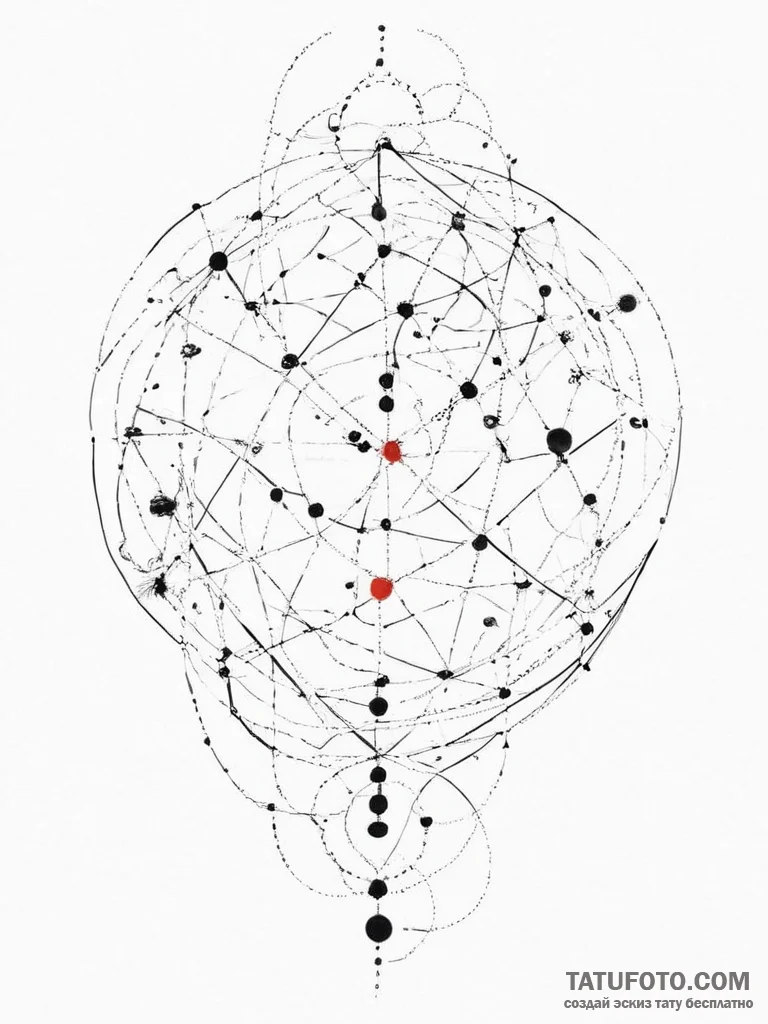 Tattoo sketch a constellation that spans acro... - эскиз тату (№1754257415_0, 03.08.2025 21:43) — Tatufoto.com