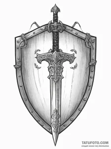 Tattoo design a medieval shield with a single... - эскиз тату (№1754258024_0, 03.08.2025 21:53) — Tatufoto.com