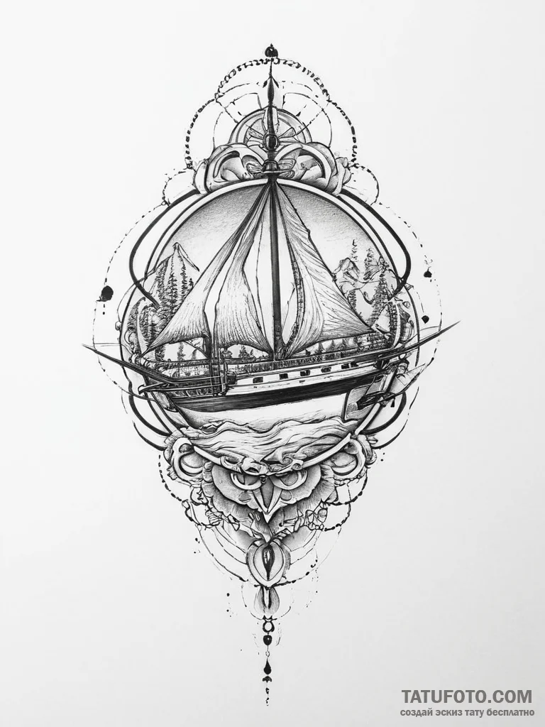 Tattoo sketch an abstract representation of g... - эскиз тату (№1754259226_0, 03.08.2025 22:13) — Tatufoto.com