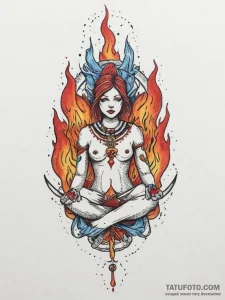 р сѓрѕр° рљсђр°рґр° (krada, fire, sacrifice,... - эскиз тату (№1754259825_0, 03.08.2025 22:23) — Tatufoto.com
