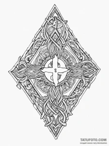 98. tattoo sketch: "bereginya" rune with a sm... - эскиз тату (№1754260027_0, 03.08.2025 22:27) — Tatufoto.com