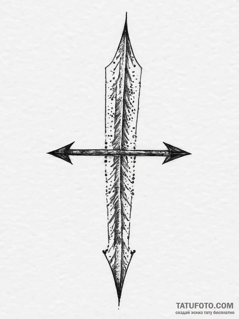 Tattoo design a single, sharp arrow pointing... - эскиз тату (№1754260623_0, 03.08.2025 22:37) — Tatufoto.com