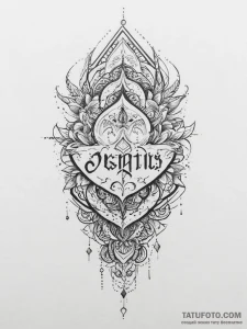 Tattoo sketch a word in a foreign language th... - эскиз тату (№1754261220_0, 03.08.2025 22:47) — Tatufoto.com