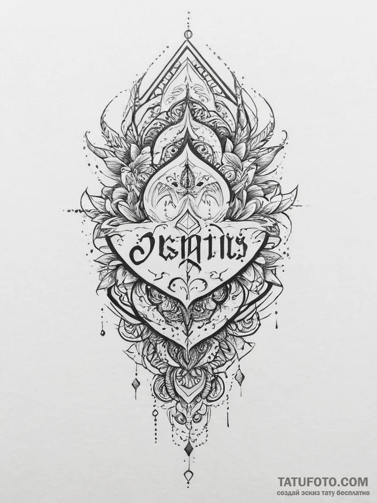 Tattoo sketch a word in a foreign language th... - эскиз тату (№1754261220_0, 03.08.2025 22:47) — Tatufoto.com