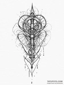 Tattoo sketch a stylized grappling hook, symb... - эскиз тату (№1754262815_0, 03.08.2025 23:13) — Tatufoto.com