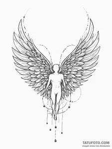 Hermes' wings, ink illustration for tattoo, b... - эскиз тату (№1754263014_0, 03.08.2025 23:16) — Tatufoto.com